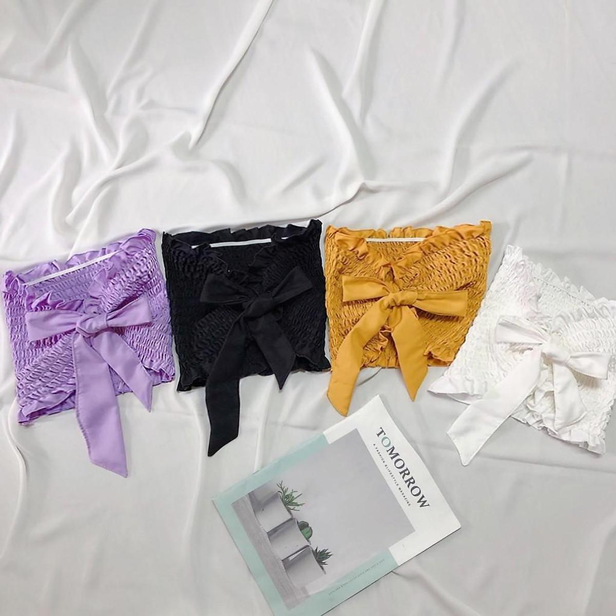 ÁO ỐNG KÈM DÂY NƠ MẶC ĐƯỢC 3 KIỂU, CROPTOP NGẮN NỮ ÔM BODY HOT GIRL HÀN QUỐC SWAG CỰC CHẤT
