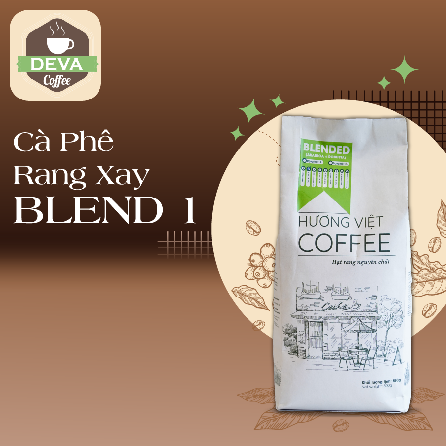 Cà Phê rang xay Blend Hương Việt Coffee (1000Gr