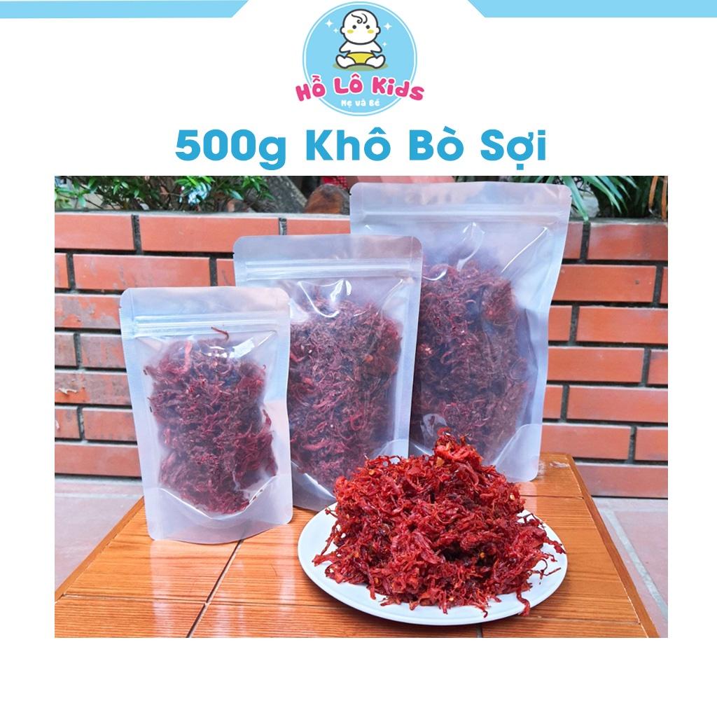 500gr Khô Bò Sợi xé thịt thơm ngon loại 1 đậm vị đồ ăn vặt ( heo giả bò ) Hồ Lô Kids