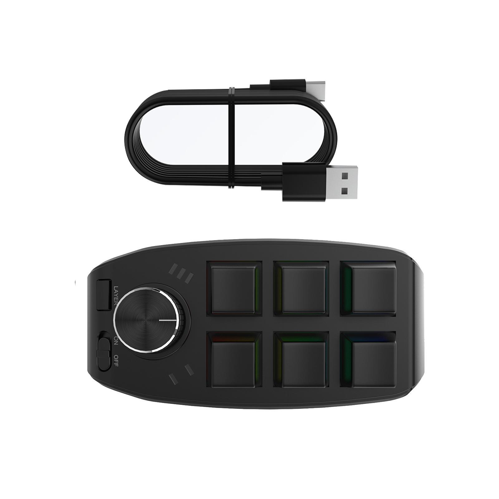 Keyboard Portable RGB Wired Standard Keyboard Macros Keypad for Programming Drawing