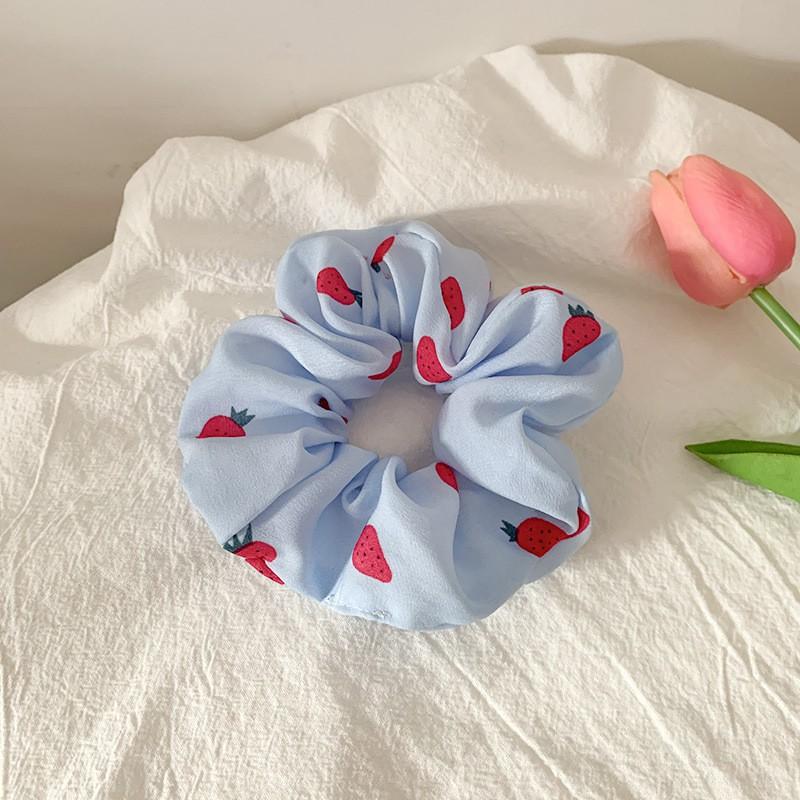 Dây Buộc Tóc Scrunchies,Cột Tóc Vải Scrunchies Dâu Tây_T10