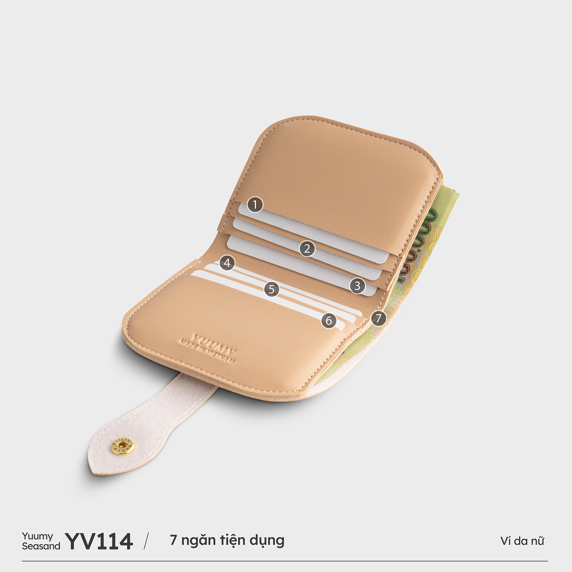 Ví Yuumy ( Thời trang nữ cầm tay mini - Ví da Seasand YV114 )