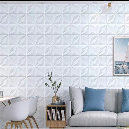 Bộ 10 Tấm Xốp Dán Tường Cổ Điển Kim Cương 70x70cm Sang Trọng, Lịch Lãm