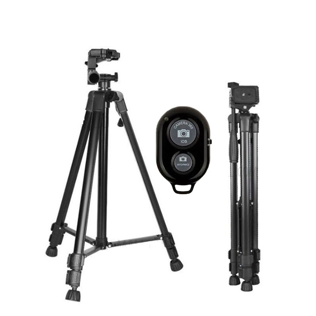 Chân Giá Đỡ Điện Thoại, Máy Ảnh Tripod 3366 Cao 140cm Kèm Đầu Kẹp Và Túi Đựng