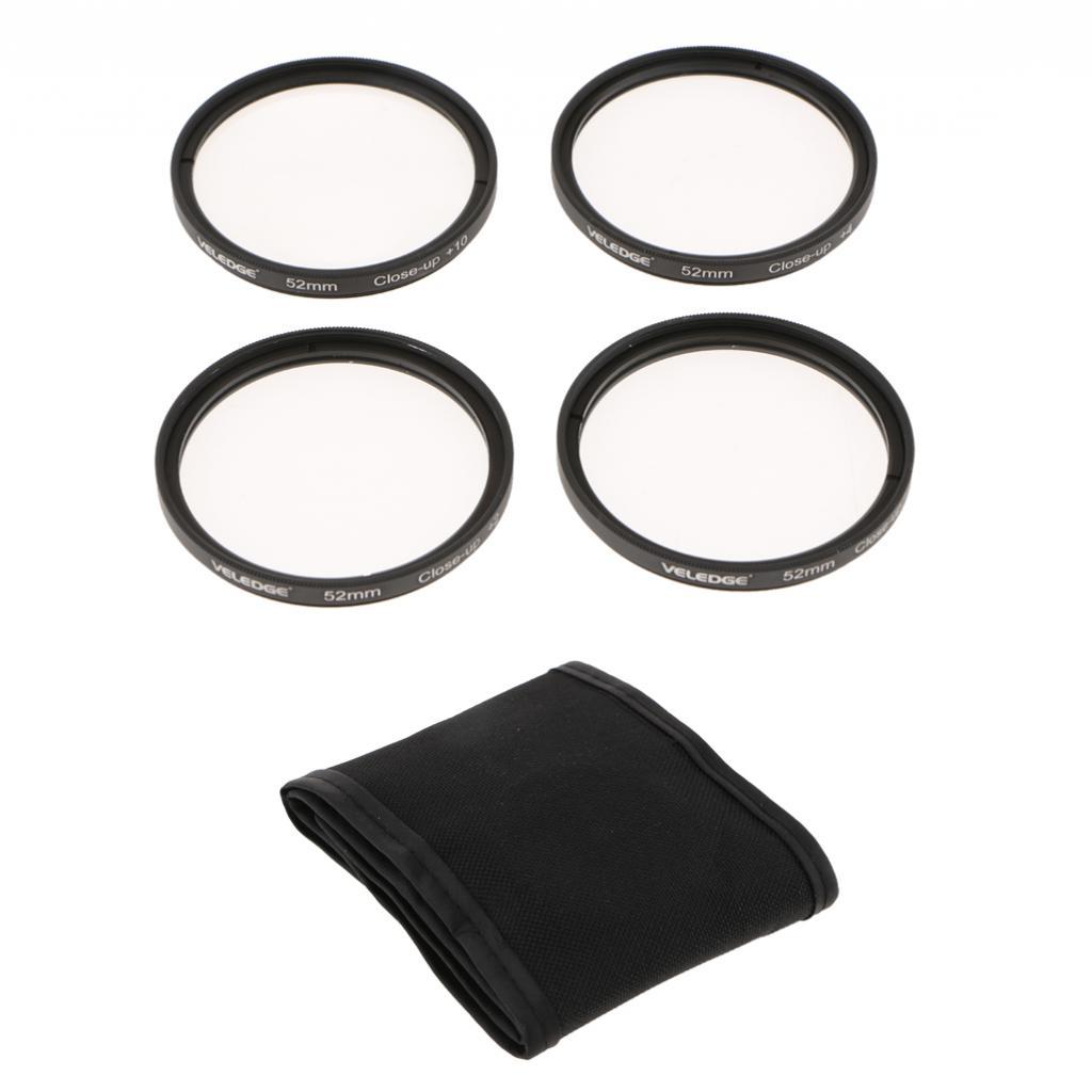 52mm +1+2+4+10 Close Up Macro Lens Filter Kit with Bag for Canon Nikon Sony DSLR