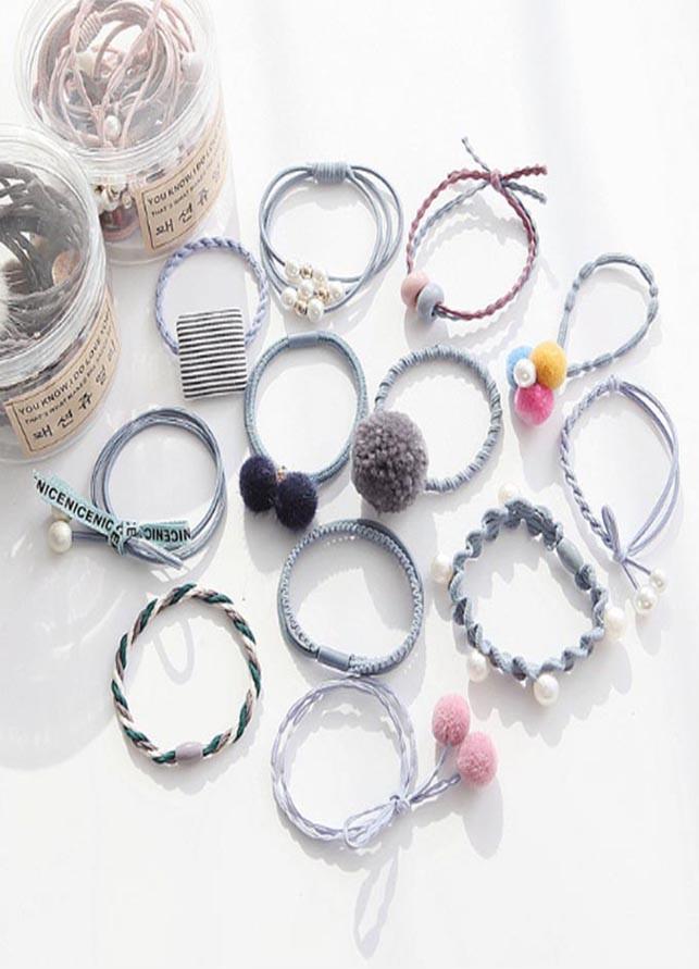 Bộ 12 dây cột tóc nhiều màu siêu dễ thương