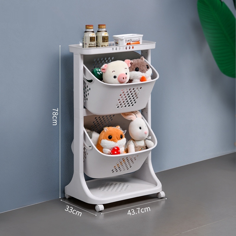 Kệ Nhựa Để Đồ Đa Năng 2/ 3 Tầng Có Bánh Xe