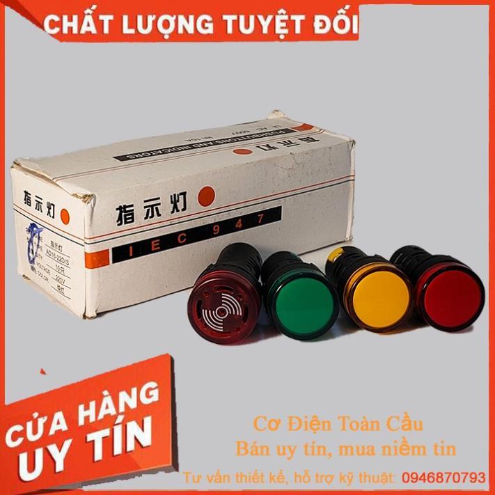 Đèn báo phi 22mm AD16-22D/S đầy đủ 3 màu Đỏ, Xanh, Vàng 220v 24v