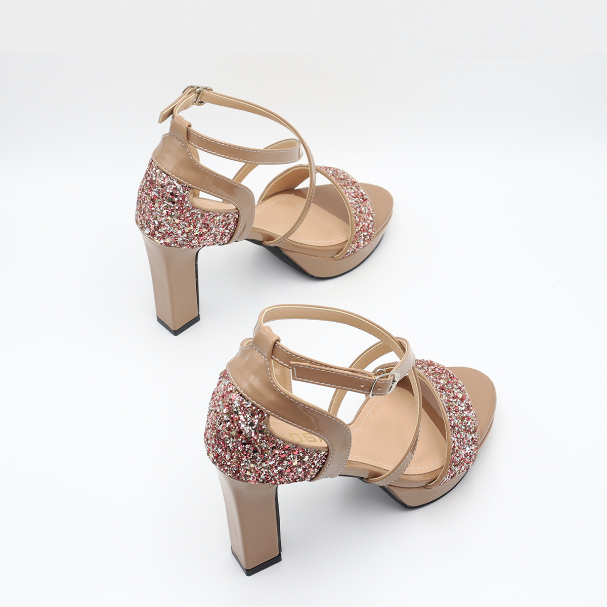 Giày sandal nữ cao gót 9 phân hàng hiệu rosata đẹp hai màu đen nâu ro563