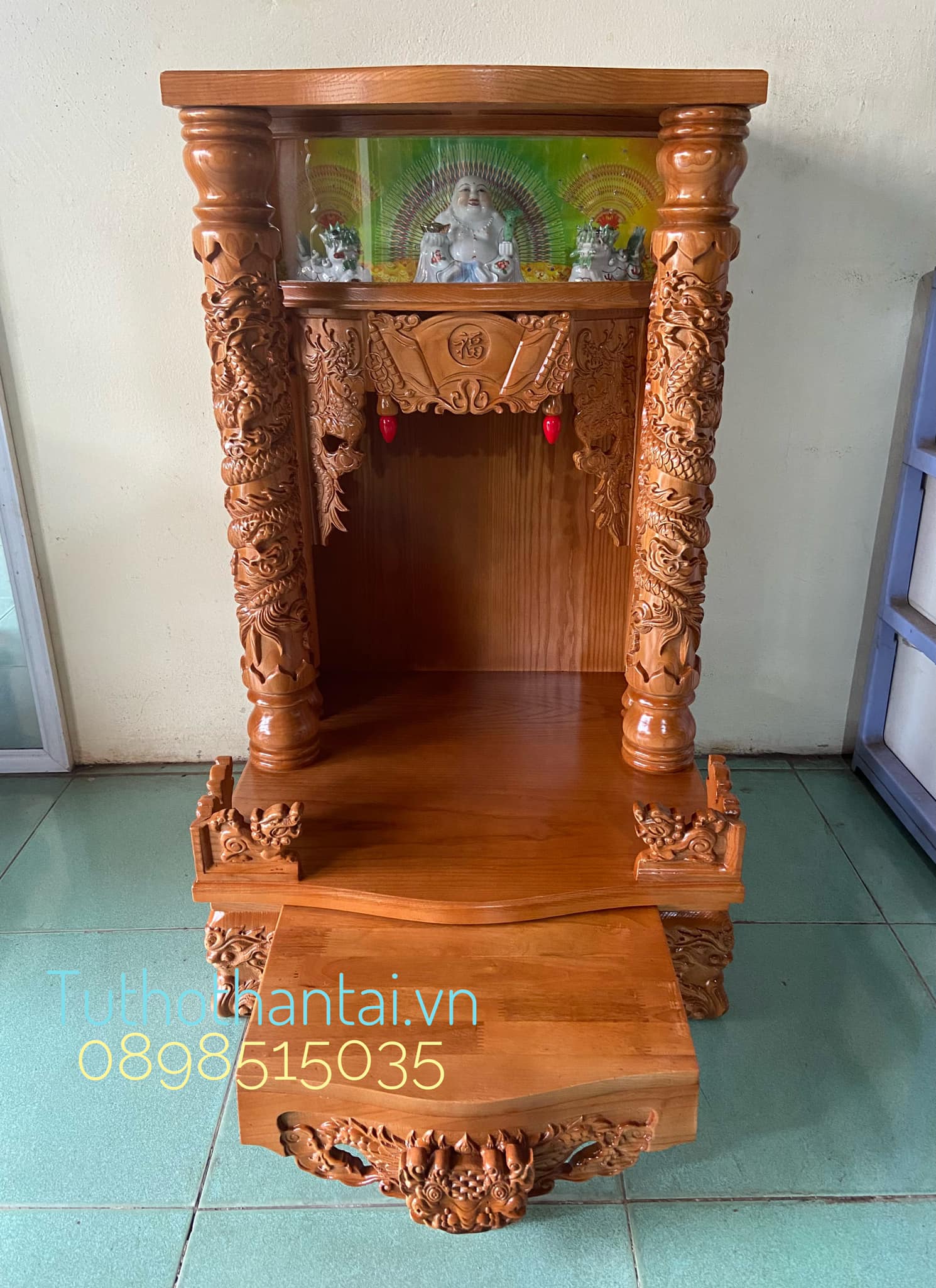 Bàn thờ thần tài ông địa có hộp đèn 60 x 98cm