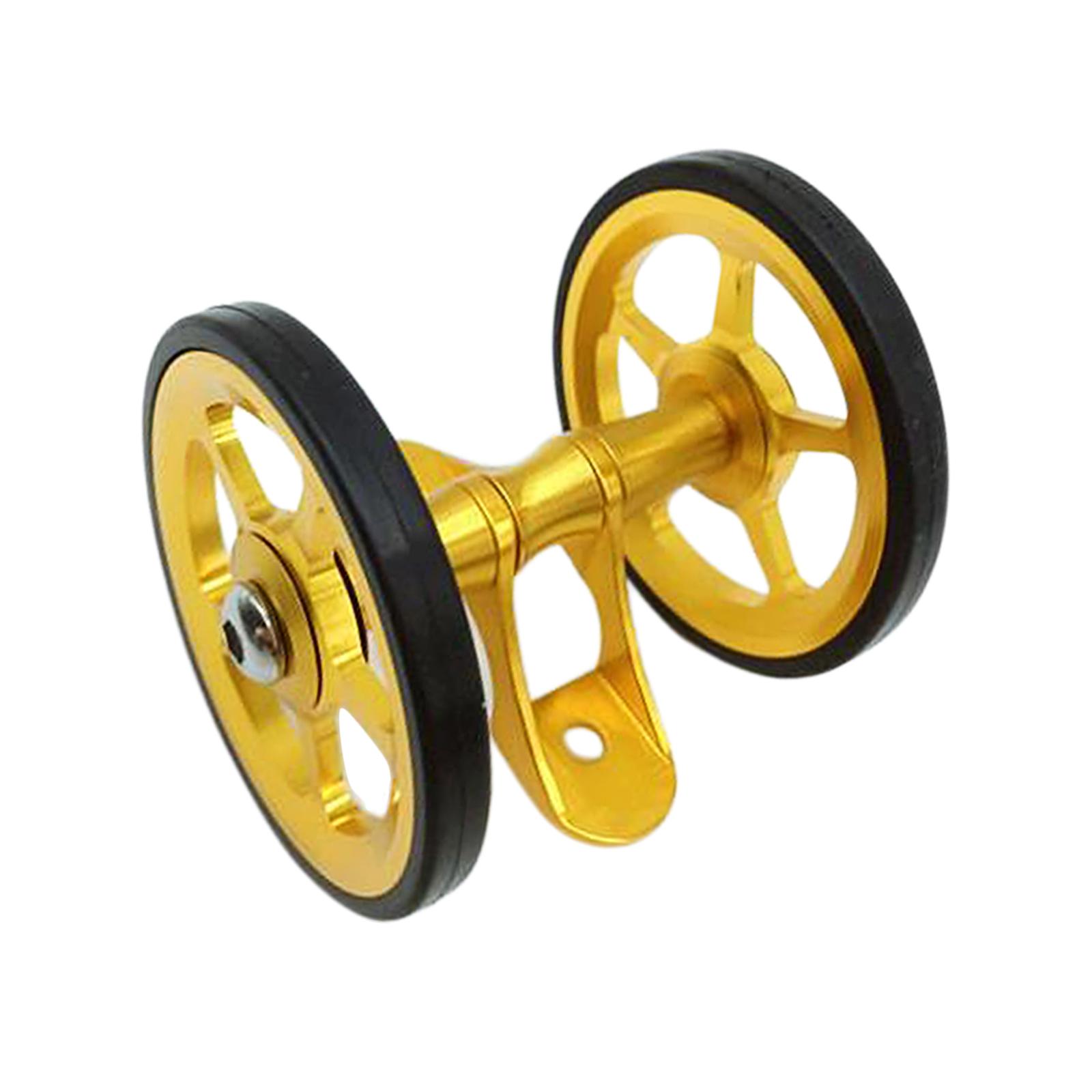 Deluxe Folding Bike Easy Wheel 6cm Transportation Carrying Mud Guard Easywheel Solid Bicycle Travel Mudguard Roller Fits Brompton