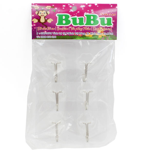 Bịch Móc Dán Tường Siêu Dính - Mẫu 1 - Trong Suốt