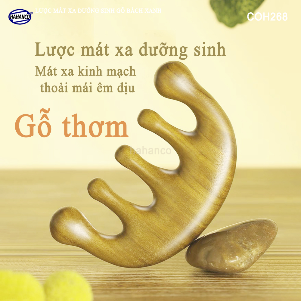 Lược Gỗ Thơm Mát Xa Da Đầu Răng Thưa Thư Giãn Giải Tỏa Áp Lực Độc Đáo - COH268