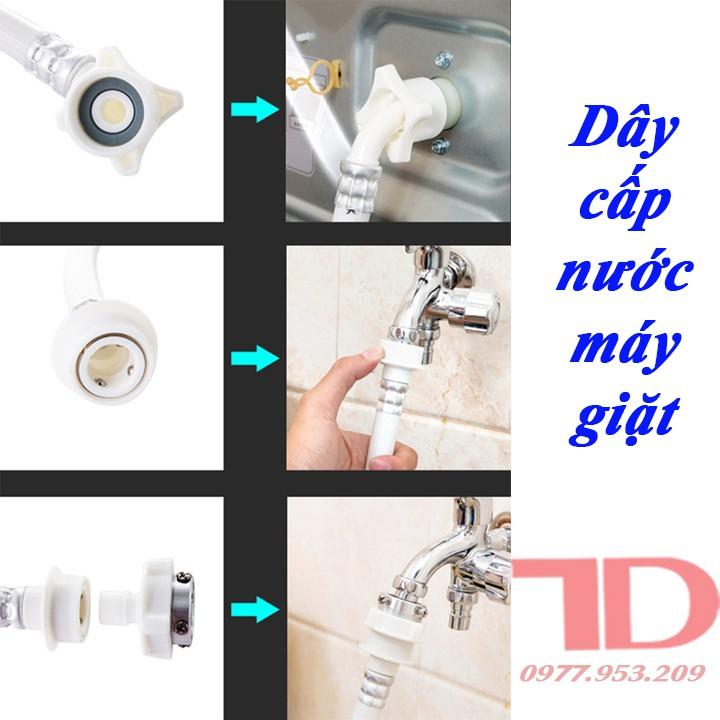 Dây cấp nước máy giặt đa năng - 1.5m, Cốc Lọc Cặn, Đầu Lọc Nước - Điện Lạnh Thuận Dung