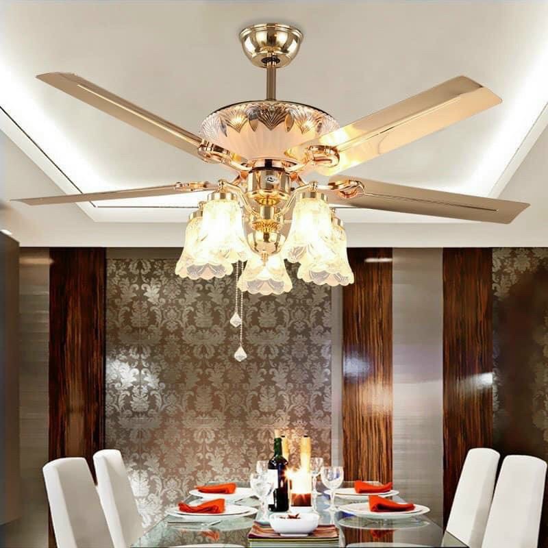 Đèn quạt MONSKY JIEN mang phong cách Châu Âu hiện đại- kèm bóng LED chuyên dụng