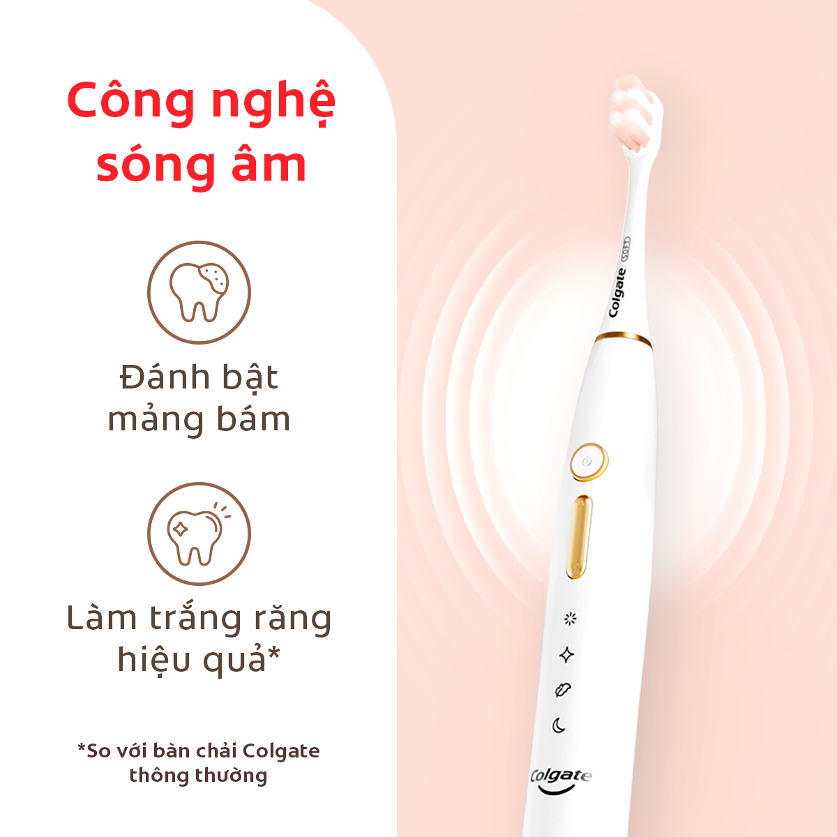 [Gift] Bàn chải điện Colgate trắng sáng răng công nghệ sóng âm với 33 chế độ chăm sóc nướu