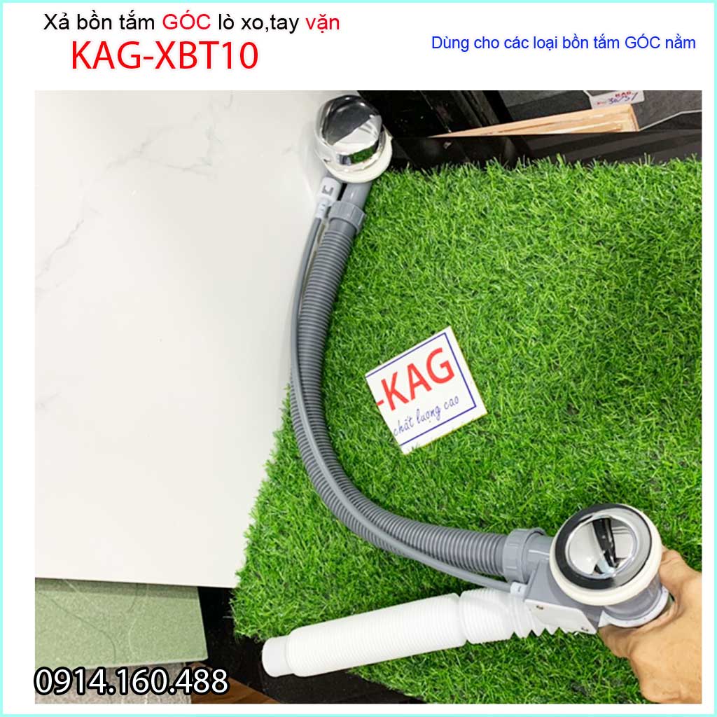 Xả bồn tắm góc KAG-XBT10 -nhựa, Bộ xả vặn bồn tắm nằm siêu bền dùng cho bồn góc 90cm-1,2m-1,5m-1.6m