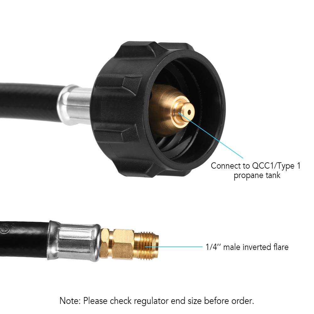 Dây nối bình gas dài 31cm, Đai ốc ACME x 1/4 ''