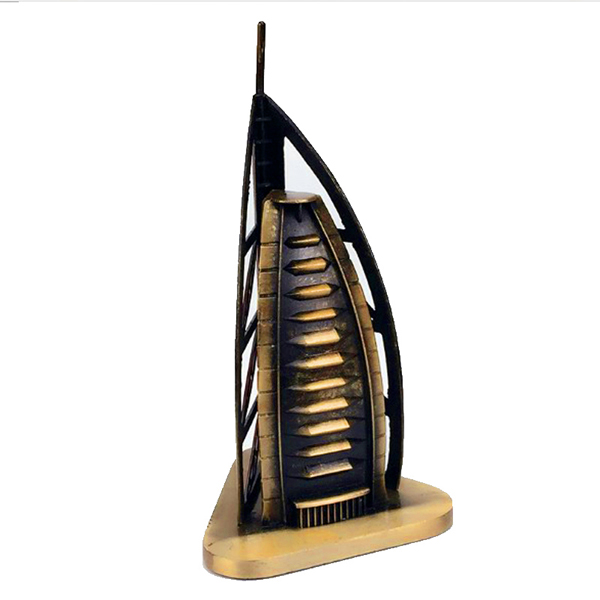 Mô hình khách sạn Burj Al Arab cao 15 cm (Màu Vàng Rêu)