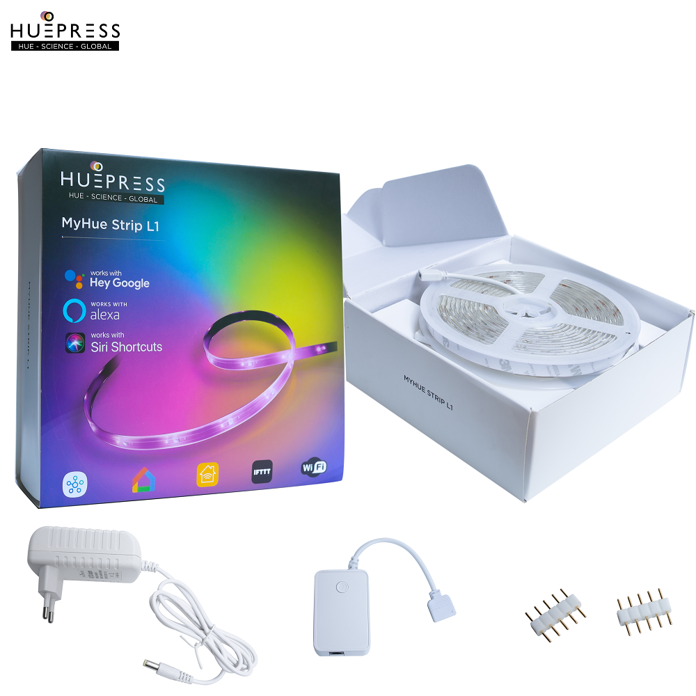 Đèn led dây thông minh HUEPRESS myHue Strip L1 cao cấp WIFI 16 triệu màu RGBCW - Điều khiển bằng app