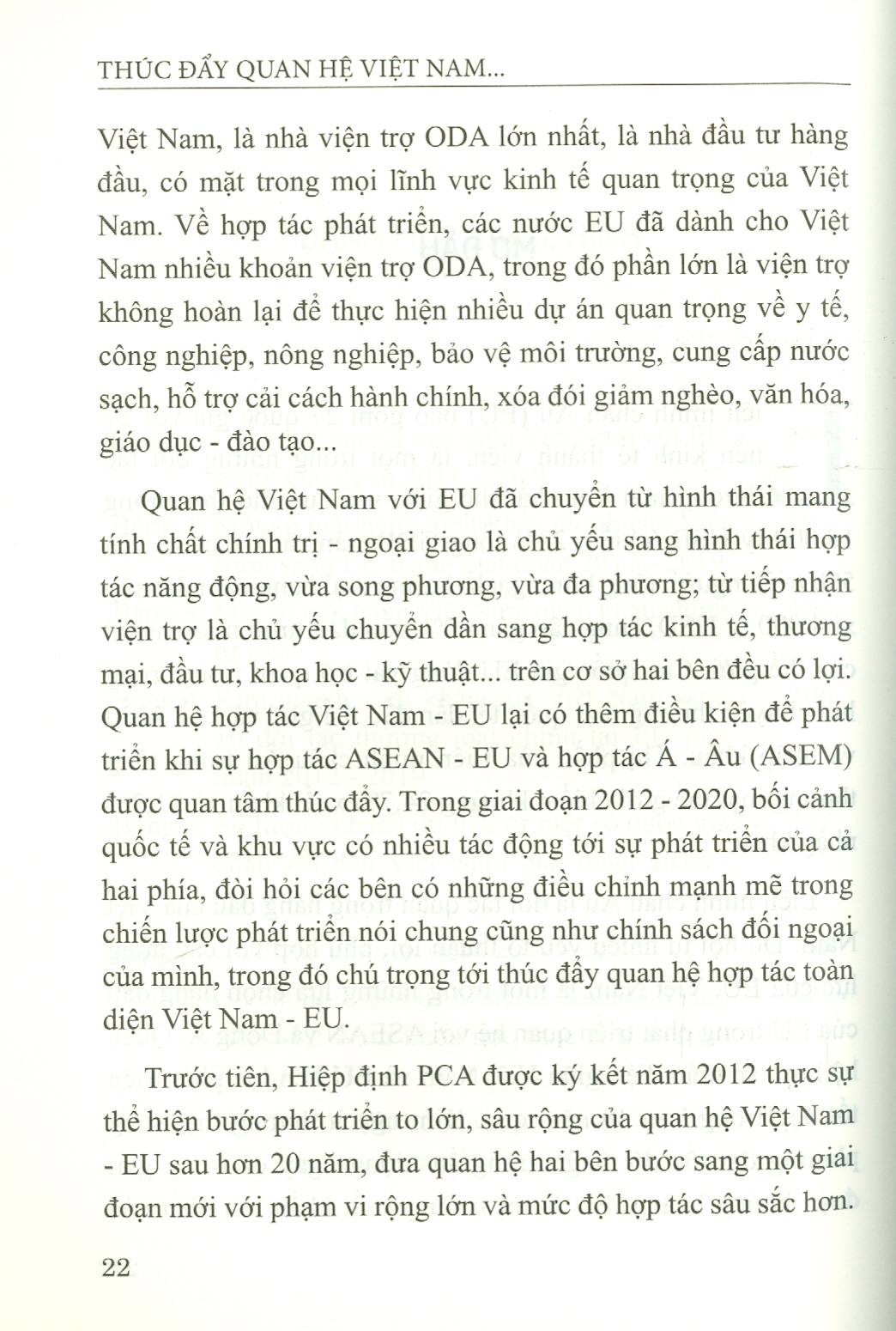 Thúc Đẩy Quan Hệ VIỆT NAM - LIÊN MINH CHÂU ÂU Trong Bối Cảnh Mới