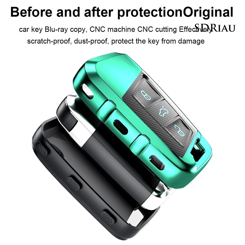 Vỏ Bọc Chìa Khóa Bằng Sợi Carbon Tpu Cho Vw Magotan