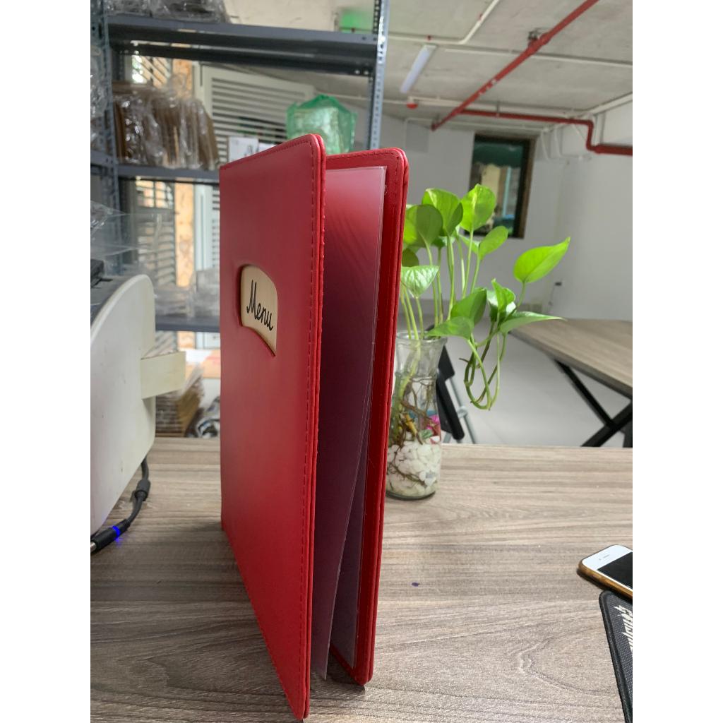 CUỐN BÌA MENU DA 10 LÁ  A4 ( 24x32 cm ) - Đỏ