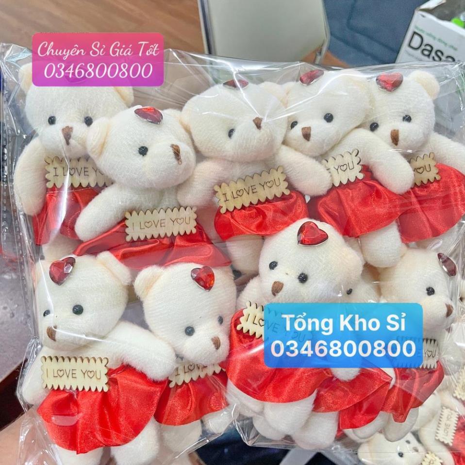 COMBO 10 GẤU BÔNG MINI ĐÁNG YÊU Bằng Bông Mềm Mại