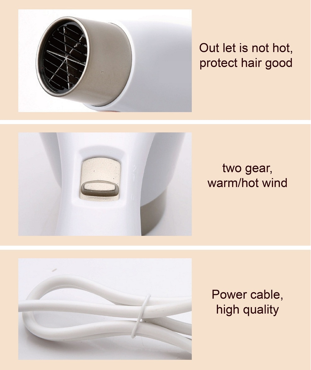 Máy sấy tóc treo tường gia đình khách sạn tích hợp ổ cắm điện Hotel Household Wall-Mounted Hair Dryer 1300W