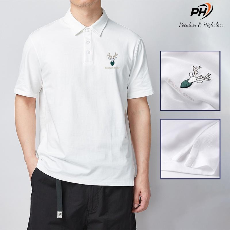 Áo Polo Nam thêu đầu hươu ,chất cotton cá sấu dày dặn mặc thoáng mát, full size phân phối độc quyền-PHSHOP204