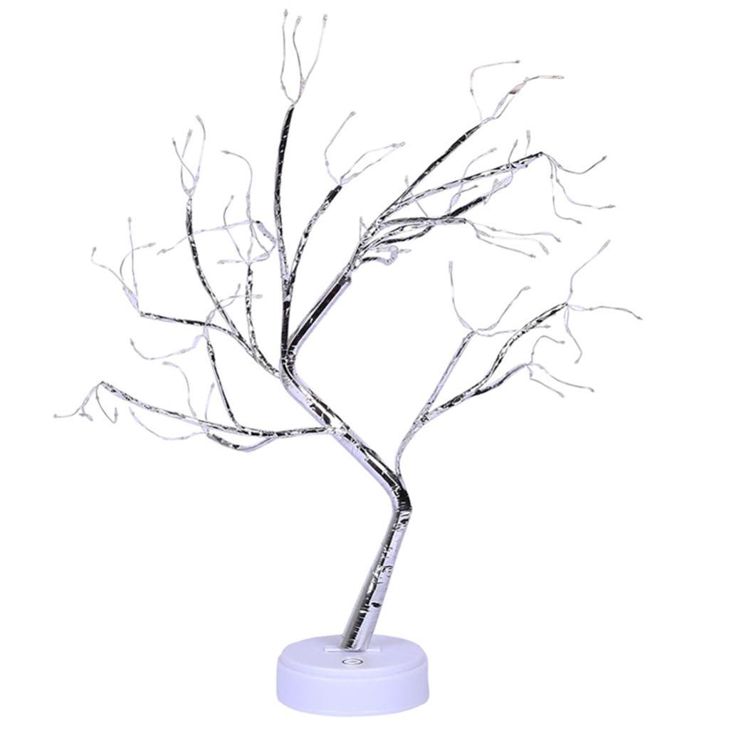 DIY Creative Copper Wire Tree LED Night Light Bedroom Home Decor Warm White