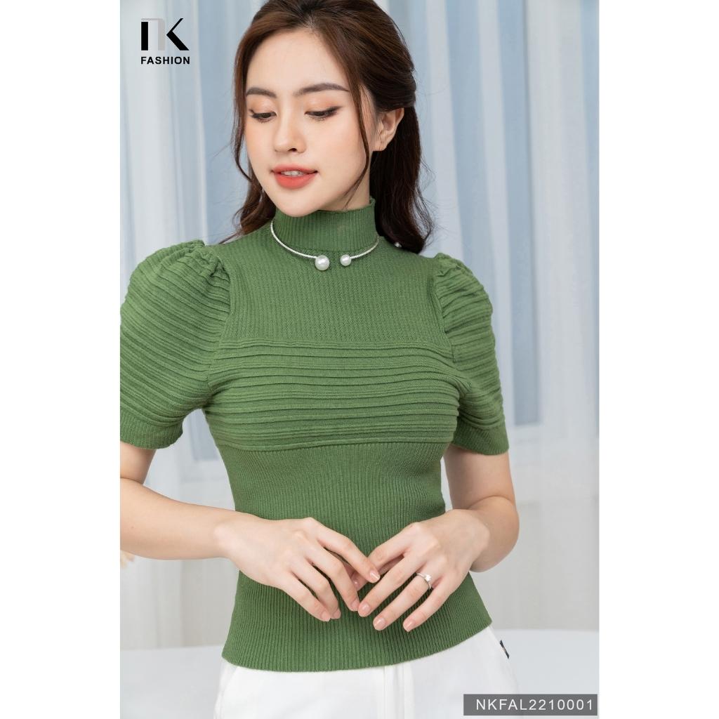 Áo Len Cộc Tay Bồng NK FASHION Thiết Kế Thanh Lịch Trẻ Trung Chất Vải Hàn Quốc Cao Cấp NKFAL2210001