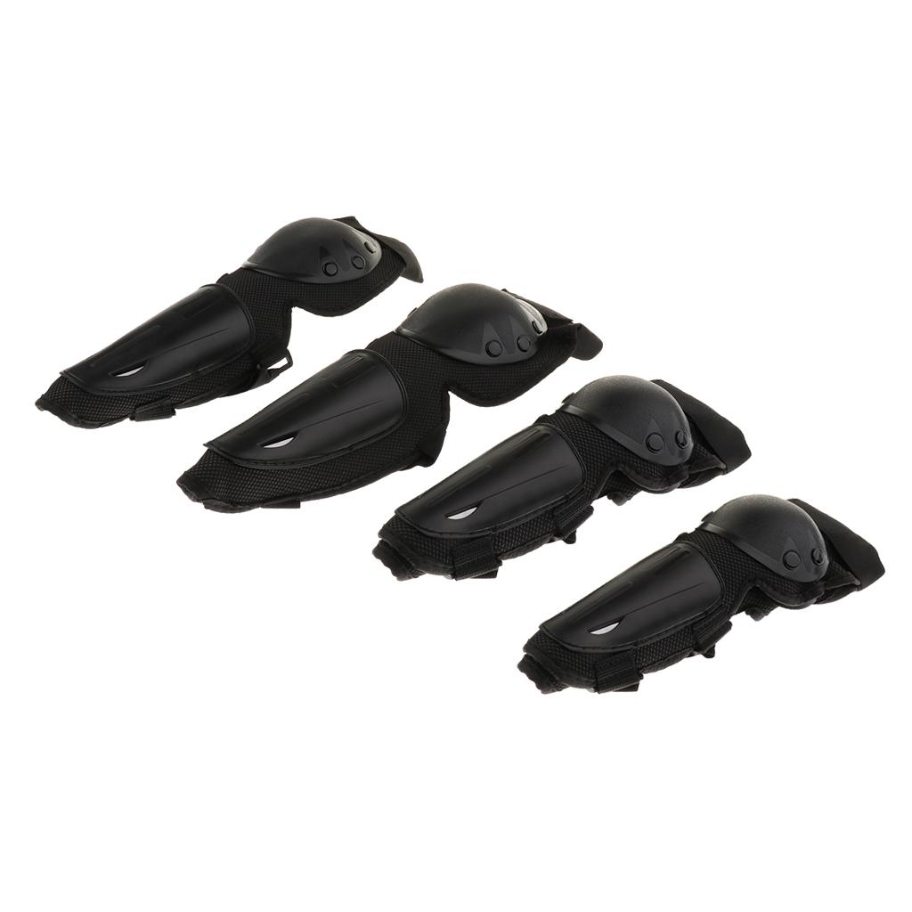 4 Piece Adult Elbow Knee Shin  Pads Protector for Motorcycle Bike
