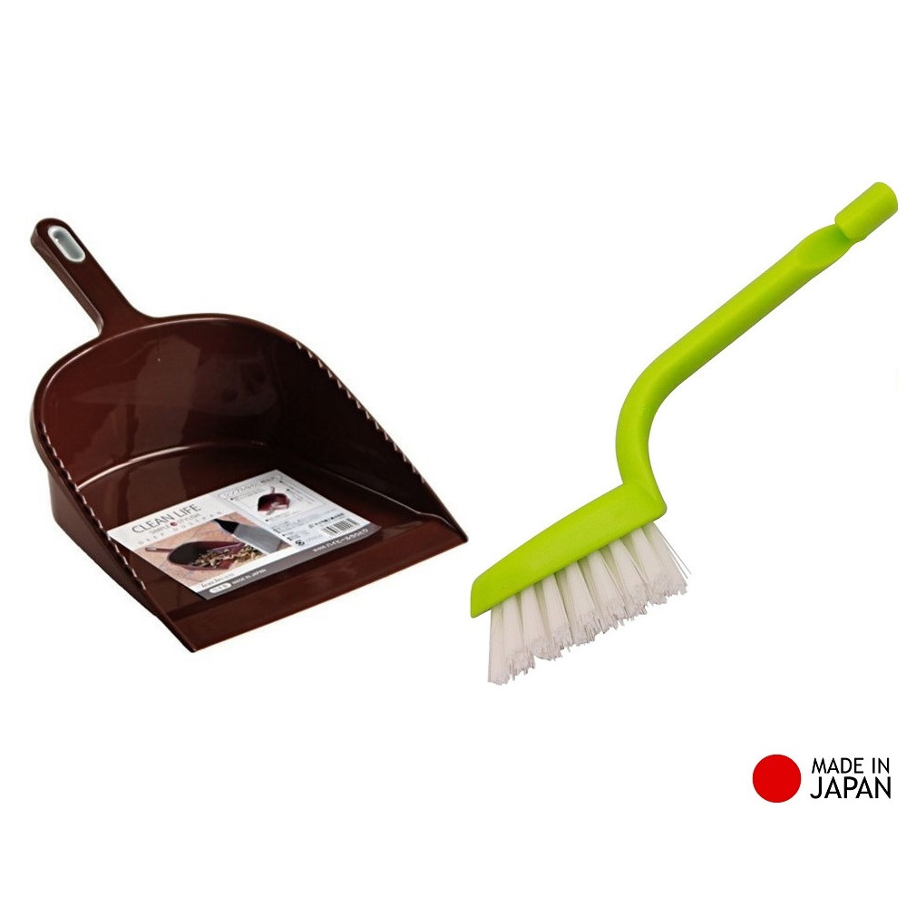 Combo xẻng hót rác Sanada Seiko kèm bàn chải đầu vát chữ V hàng nội địa Nhật Bản