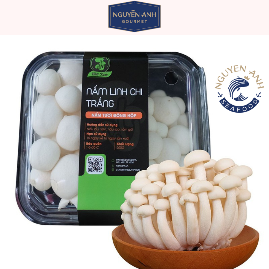Nấm linh chi trắng tươi 125g nông trại Nấm Xanh