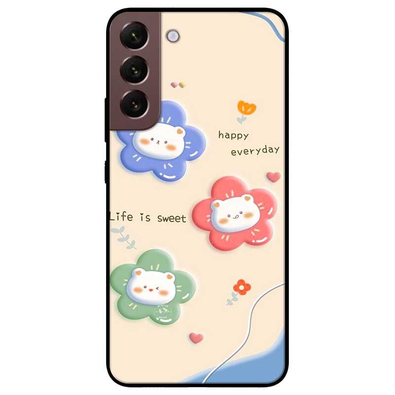 Ốp lưng dành cho Samsung S22 - S22 Plus - S22 Ultra - Gấu Hoa 3 Màu