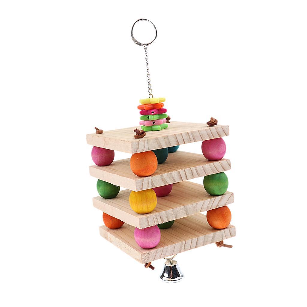 Wooden Hanging Chew Toys Bird Parrot Chewing Toy Teeth Care Treat and Chew