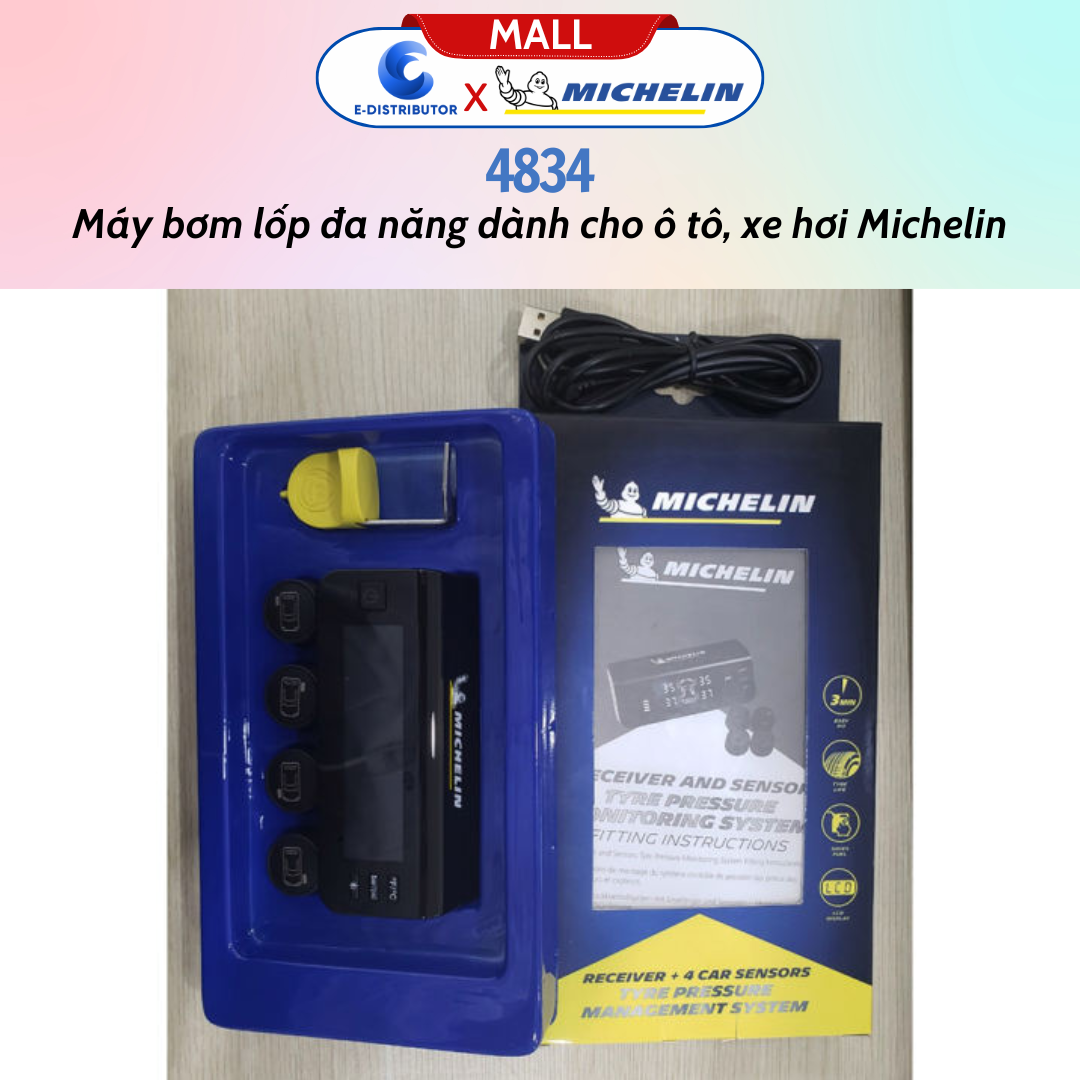 Hệ thống cảm biến đo áp suất lốp năng lượng mặt trời cho ô tô Michelin 4834