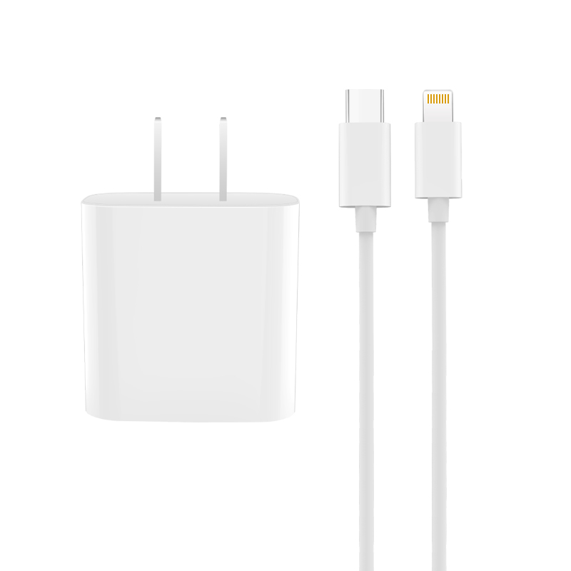 Bộ cốc sạc kèm theo dây sạc dẹt Lightning hỗ trợ sạc nhanh 18W dành cho các dòng máy iPhone cao cấp NO6-IP