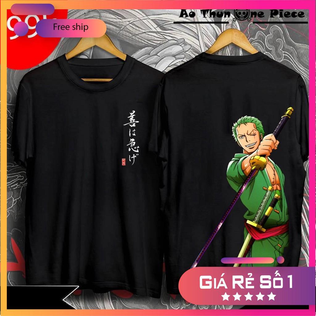 Áo Thun In Hình Roronoa Zoro Kèm Logo Cực Đẹp, Cực Ngầu - Áo Thun One Piece