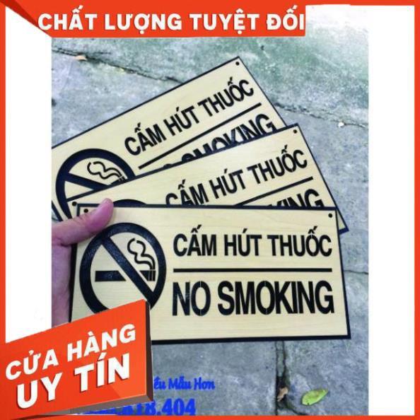 Bảng Gỗ Decor - Mẫu No Smoking - Cấm Hút Thuốc