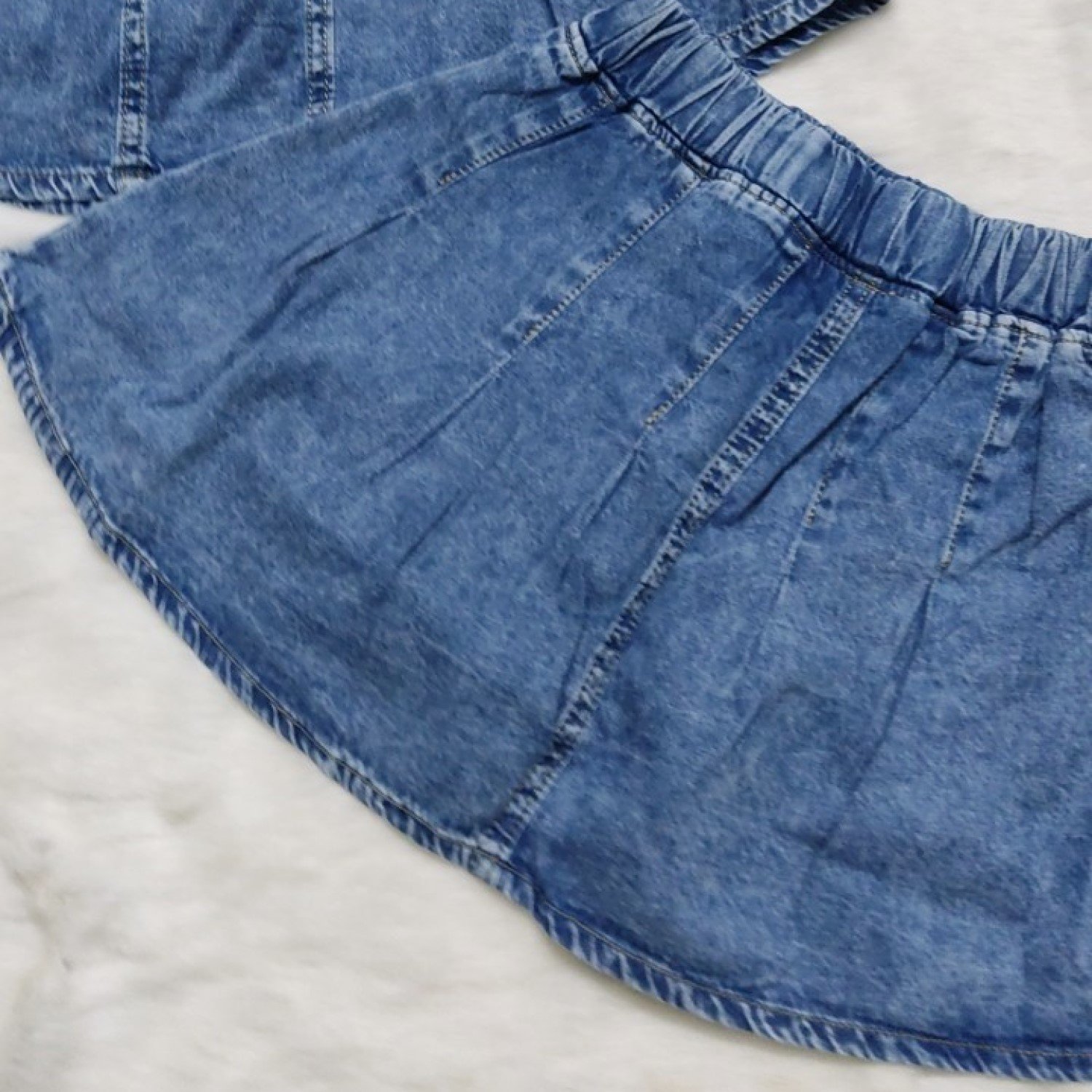 Q00000323 Váy jean xanh wax nhẹ, dáng xoè, xếp ly, có chíp rất xinh cho bé gái