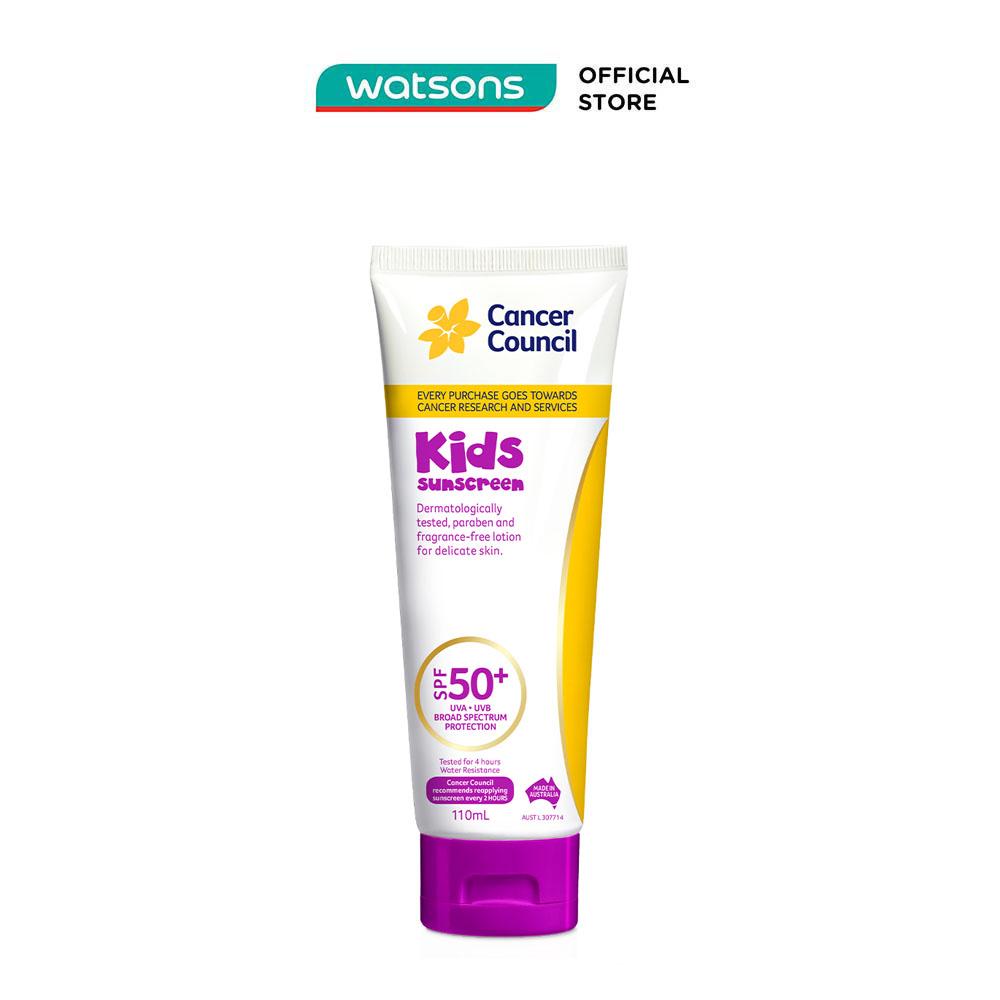 Kem Chống Nắng Cancer Council Kids Dành Cho Trẻ Em SPF50+ UVA-UVB 110ml