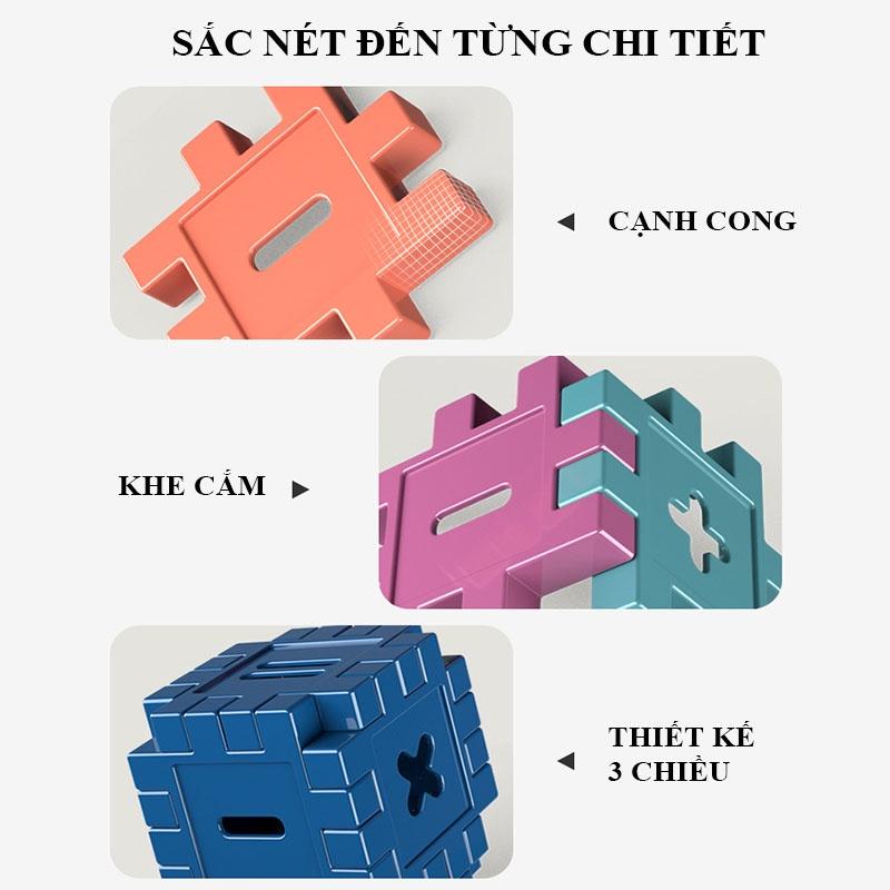 Bộ Đồ Chơi Xếp Hình Khối Nhiều Màu, Nhiều Số Cho Bé Sáng Tạo, Lắp Ráp Ngôi Nhà, Bàn Ghế, Phát Triển Tư Duy