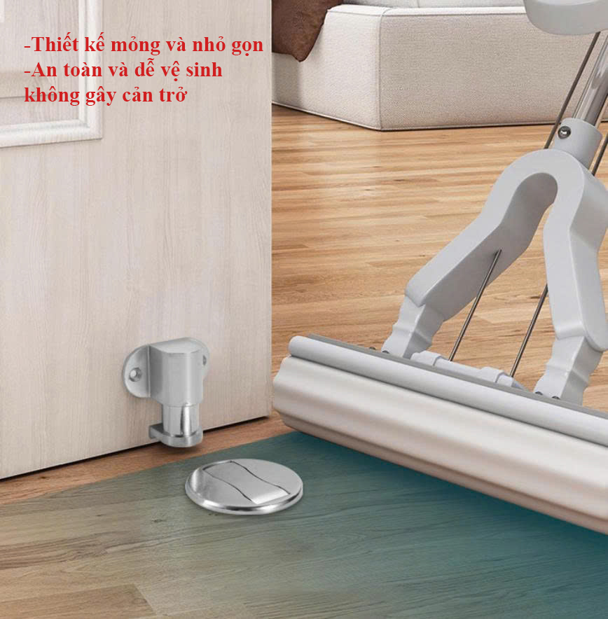 Chặn Cửa Chống Sập Cửa Nam Châm KUNBE Đế Hít Mỏng Gắn Sàn Chống Va Đập Hiệu Quả