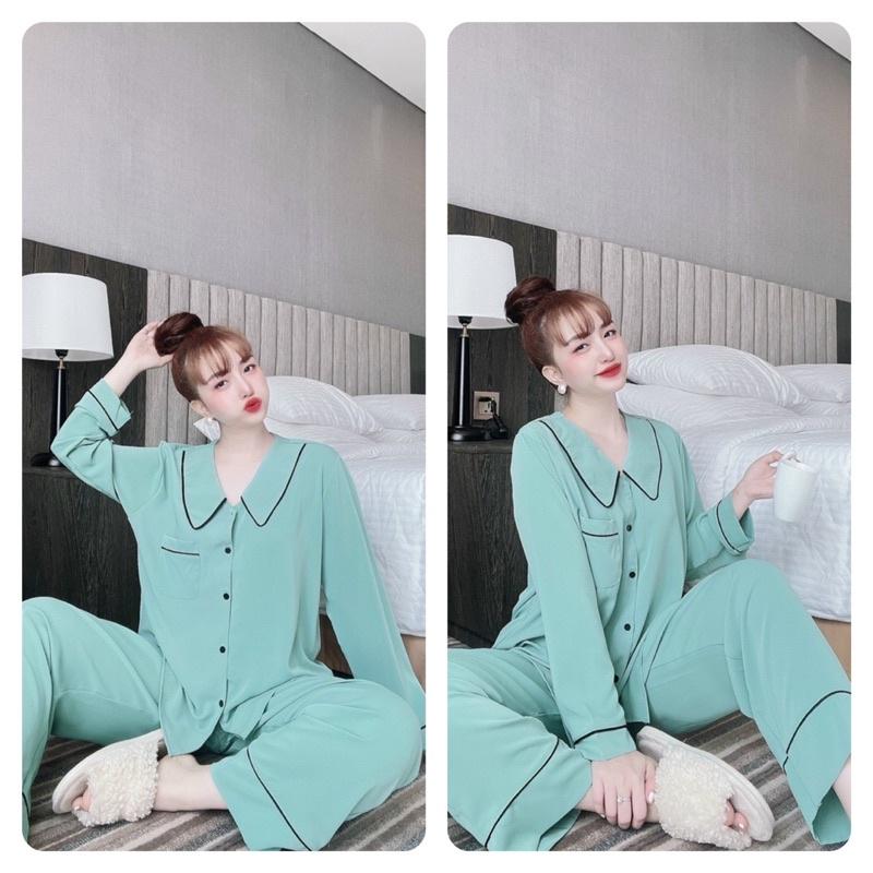 Đồ Bộ Mặc Nhà Nữ, Bộ Pizama Bigsize Nữ, lụa Mango, quần có túi, Freesize 40_70kg, tuỳ chiều cao