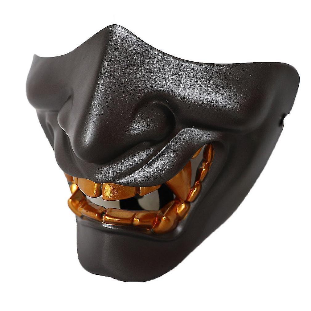 Halloween Bát Nhã Mặt Nạ Nửa Mặt Người Lớn Nhăn Mặt Ma Quỷ Mặt Nạ Chiến Thuật Kinh Dị