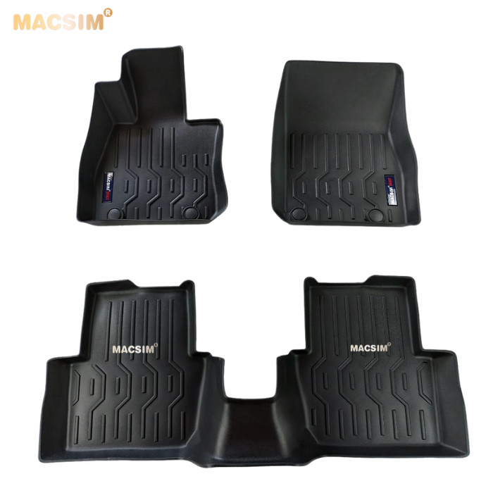 Thảm lót sàn xe ô tô Mazda CX3 màu đen trơn Nhãn hiệu Macsim chất liệu nhựa TPV cao cấp - 2 hàng ghế