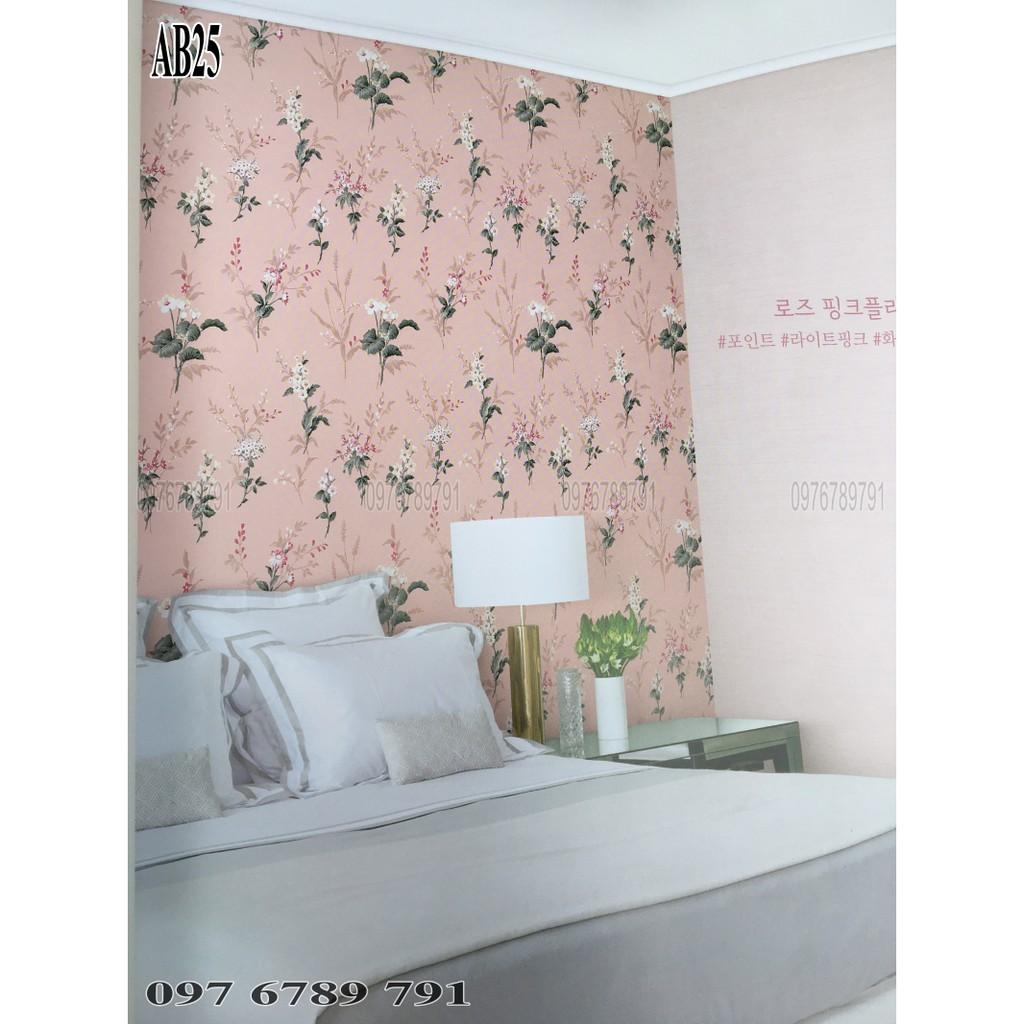 Giấy Dán Tường Hàn Quốc Hoa Văn Cao Cấp Cho Phòng Khách Khổ 1.06m