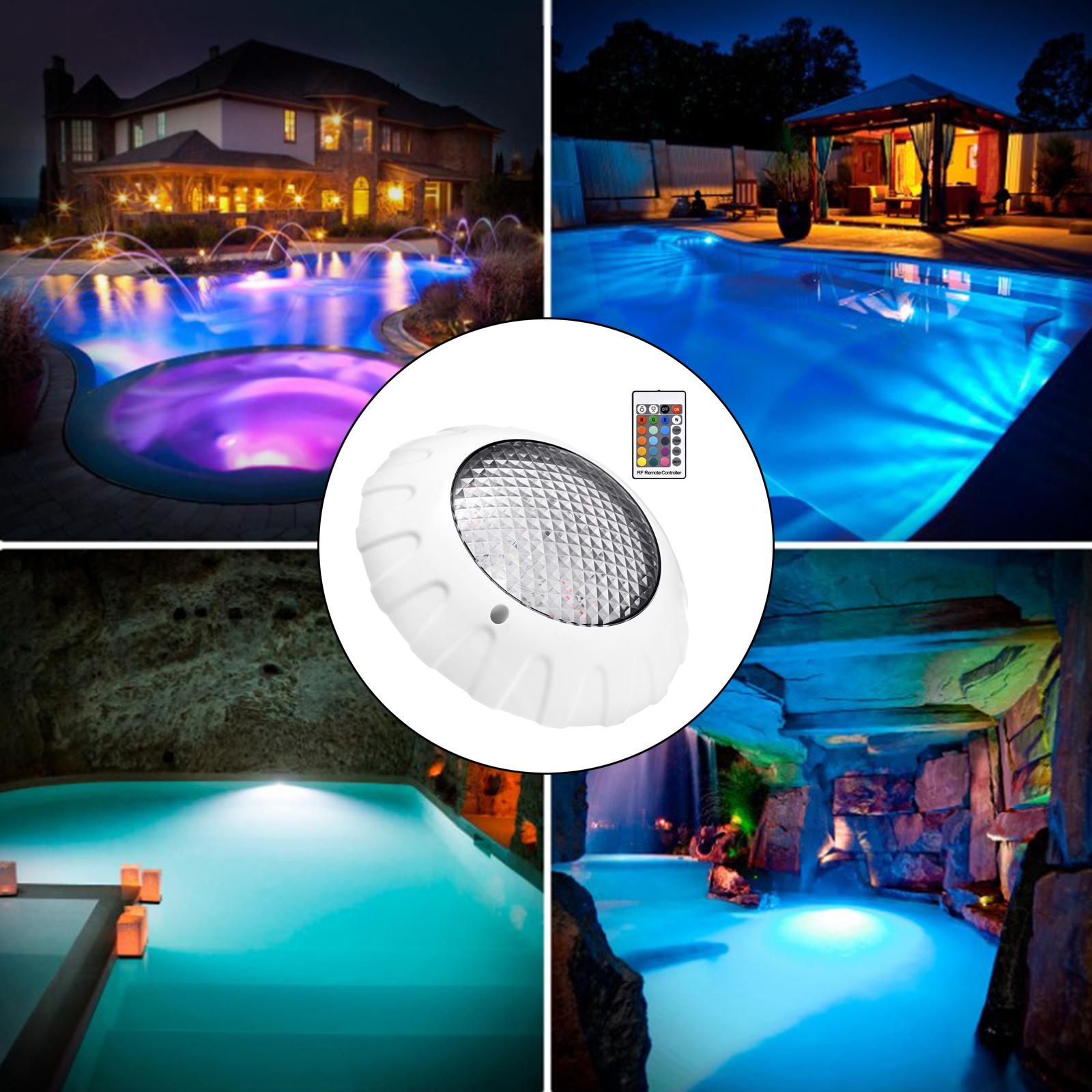 LED Pool Light ,Submersible Lights, Underwater Night Lamp Wall Mounted Waterproof Color Changing Bulb for Hot Tub Pond Inground Indoor Decor